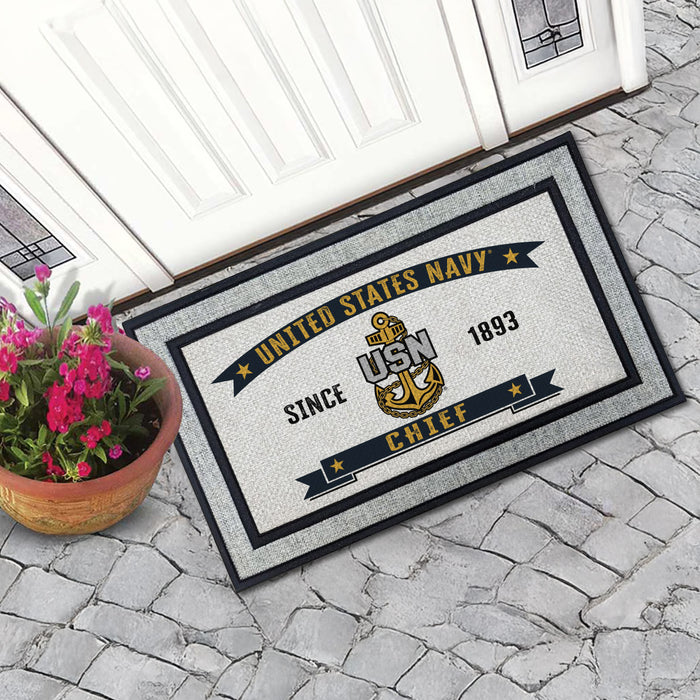 US Navy Chief Petty Officer CPO - 18 x 30 inch Color Doormat