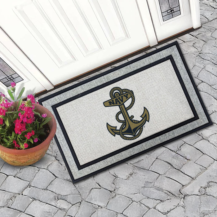 US Navy Anchor Logo - 18 x 30 inch Color Doormat - 7.62 Design