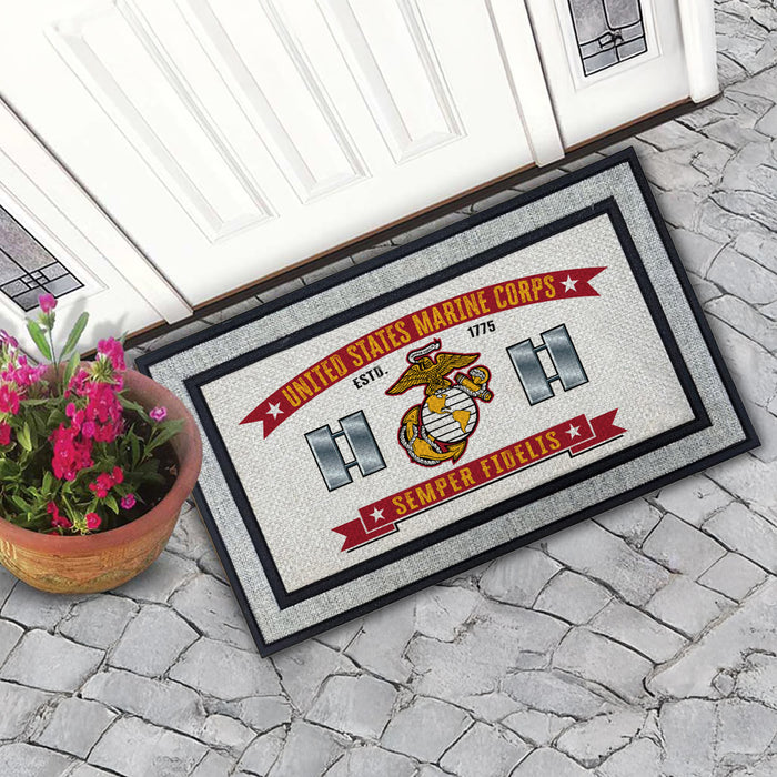 USMC Captain O-3  - 18 x 30 inch Color Doormat