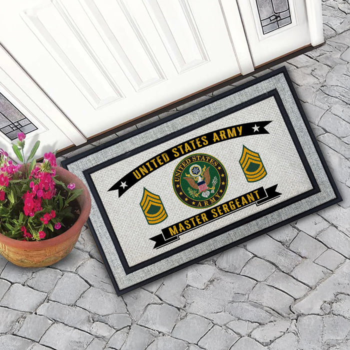 US Army Master Sergeant  E-8 - 18 x 30 inch Color Doormat