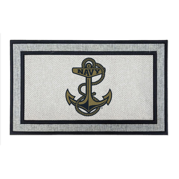 US Navy Anchor Logo - 18 x 30 inch Color Doormat - 7.62 Design