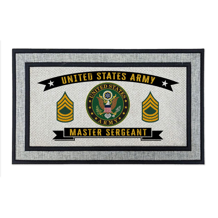 US Army Master Sergeant  E-8 - 18 x 30 inch Color Doormat