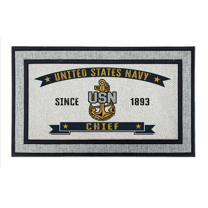 US Navy Chief Petty Officer CPO - 18 x 30 inch Color Doormat