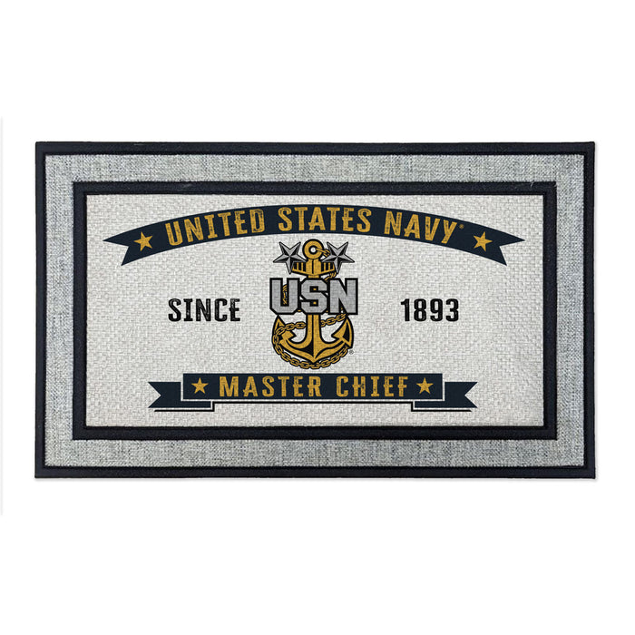 US Navy Master Chief Petty Officer MCPO - 18 x 30 inch Color Doormat