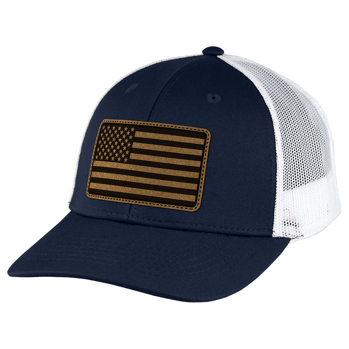 United States Flag Patch Trucker Hat by 7.62 Design