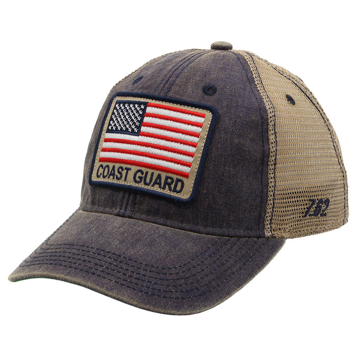 U.S. Coast Guard Flag Vintage Trucker Hat