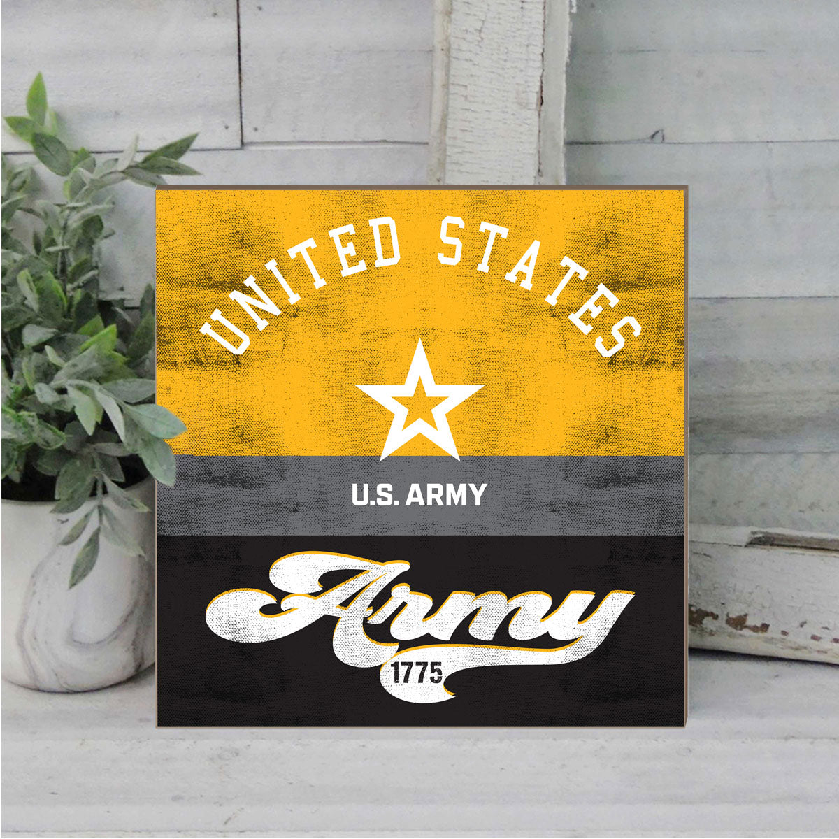 アメリカ合衆国 ARMY 陸軍 壁掛け インテリア 木製 彫刻 U.S. Army Retro 10 x 10 inch Wood Sign — 7.62 Design