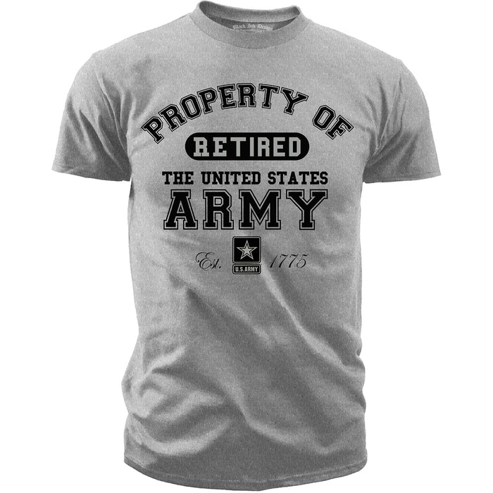 US Army Property of the Army Retired - Black Ink Mens T-Shirt OG