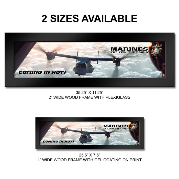 U.S. Marine Corps Osprey 'Coming In Hot' Framed Print