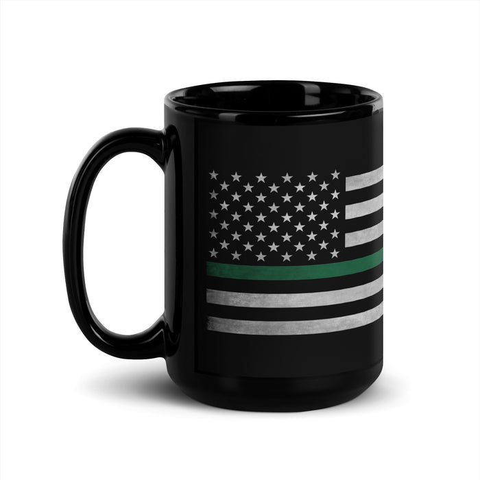 Green Line Flag Military Support 15oz Coffeee Mug by 7.62 Design