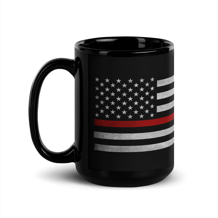 Firefighter Red Line Flag 15oz Coffee Mug