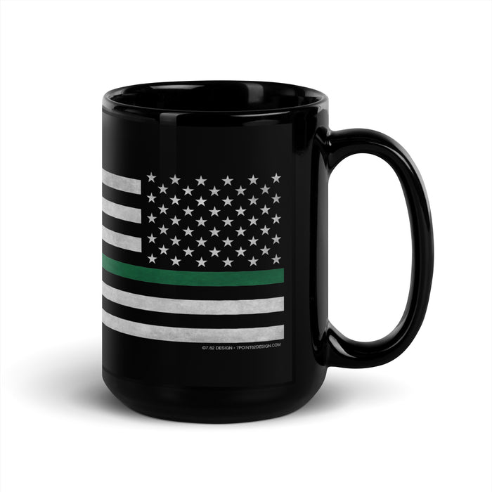 Green Line Flag Military Support 15oz Coffeee Mug by 7.62 Design