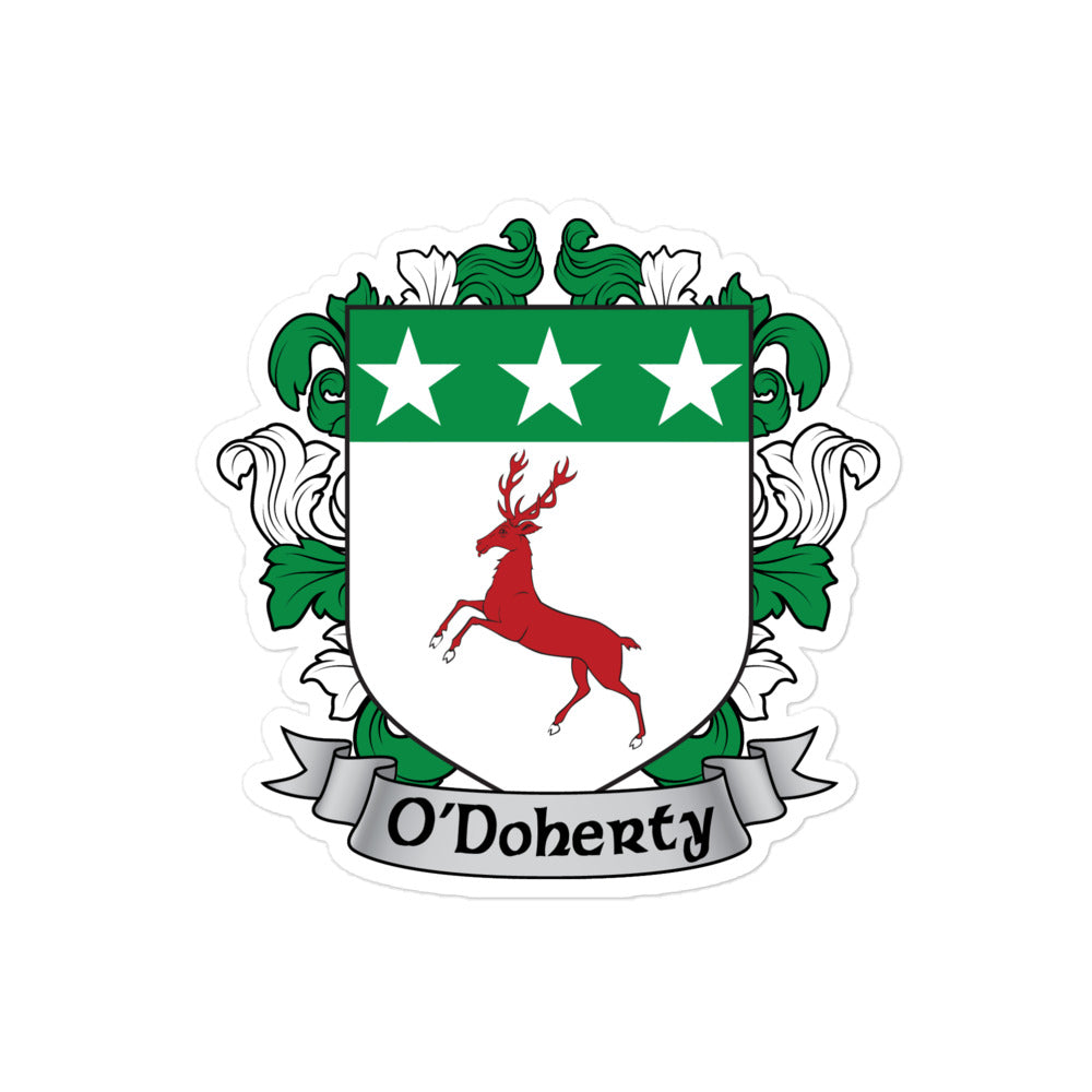 O'Doherty Irish Family Coat of Arms Sticker — 7.62 Design