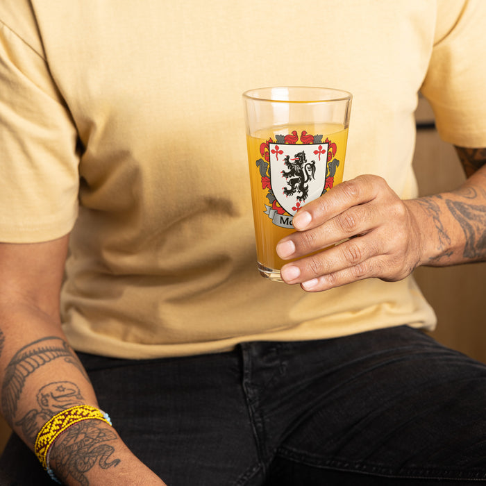 Molloy Irish Family Crest Coat Of Arms 16oz Pint Glass - 7.62 Design