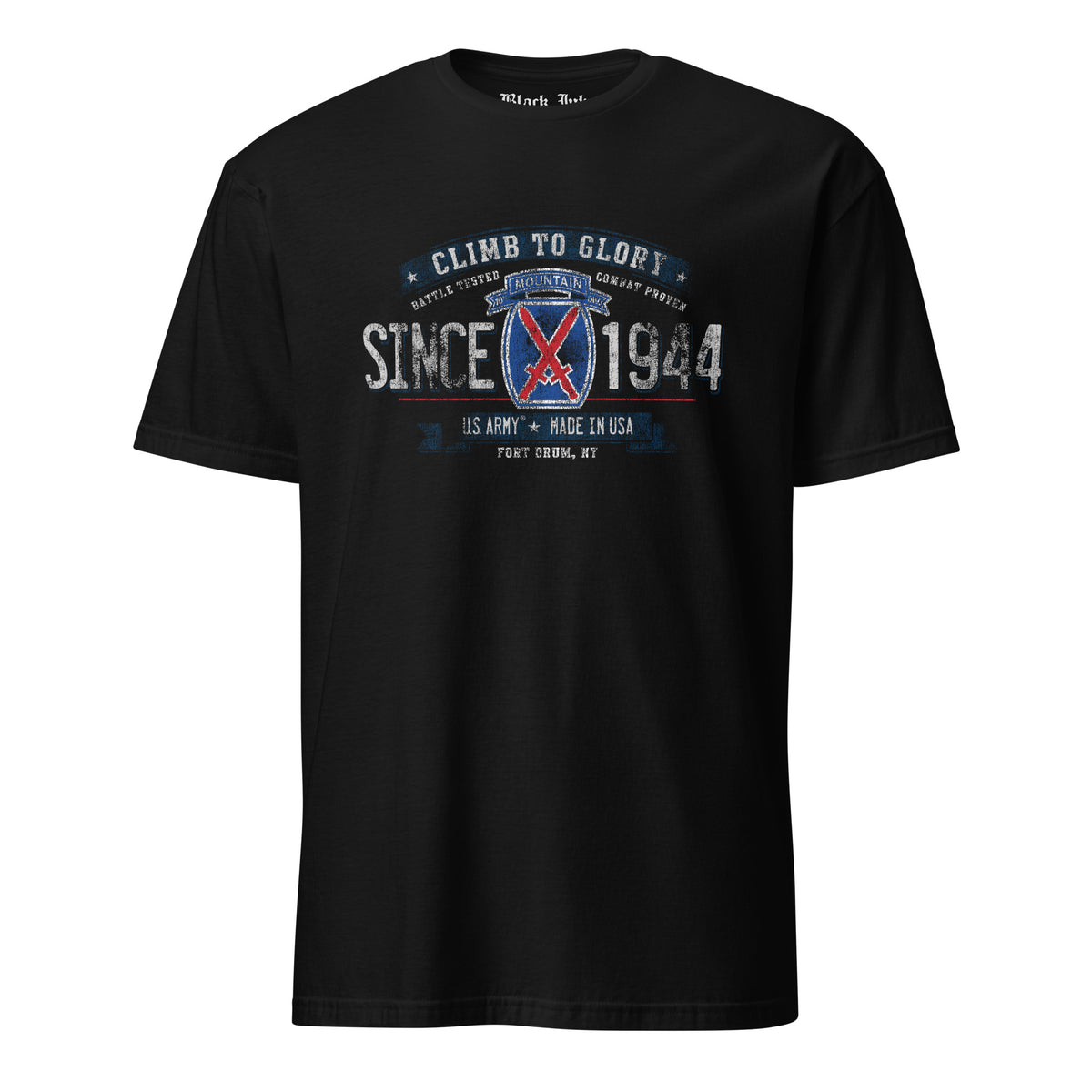 U.S. Army 10th Mountain Division Retro Black Ink Unisex T-Shirt — 7.62 ...