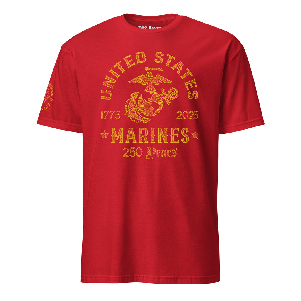 USMC MARINES ユニフォーム レッド　2XL USMC 250th Birthday T-Shirt – 100% Cotton Ringspun