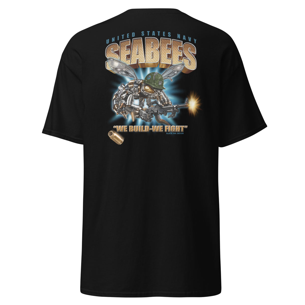 つ*】様 U.S. NAVY seabees オーバーオール シービーズ unisex-classic-tee-black-back-