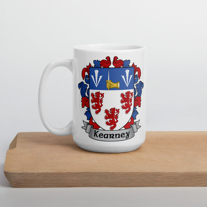 Kearney Irish Family Crest Coat Of Arms 15oz Mug