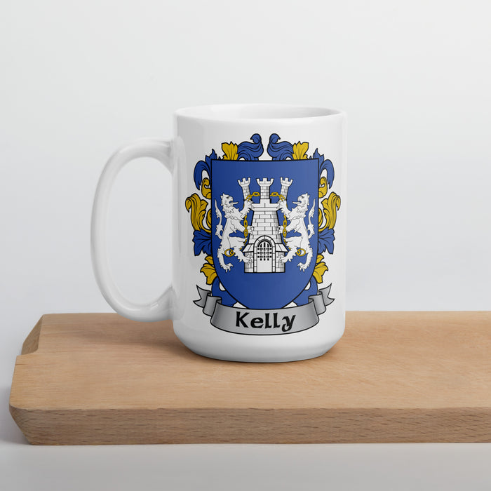 Kelly Irish Family Crest Coat Of Arms 15oz Mug