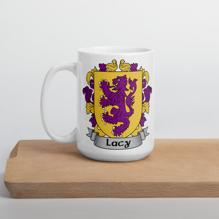 Lacy Irish Family Crest Coat Of Arms 15oz Mug