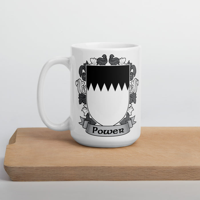 Power Irish Family Crest Coat Of Arms 15oz Mug