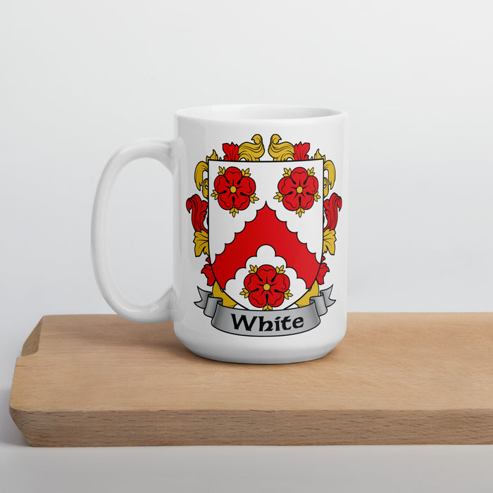 White Irish Family Crest Coat Of Arms 15oz Mug