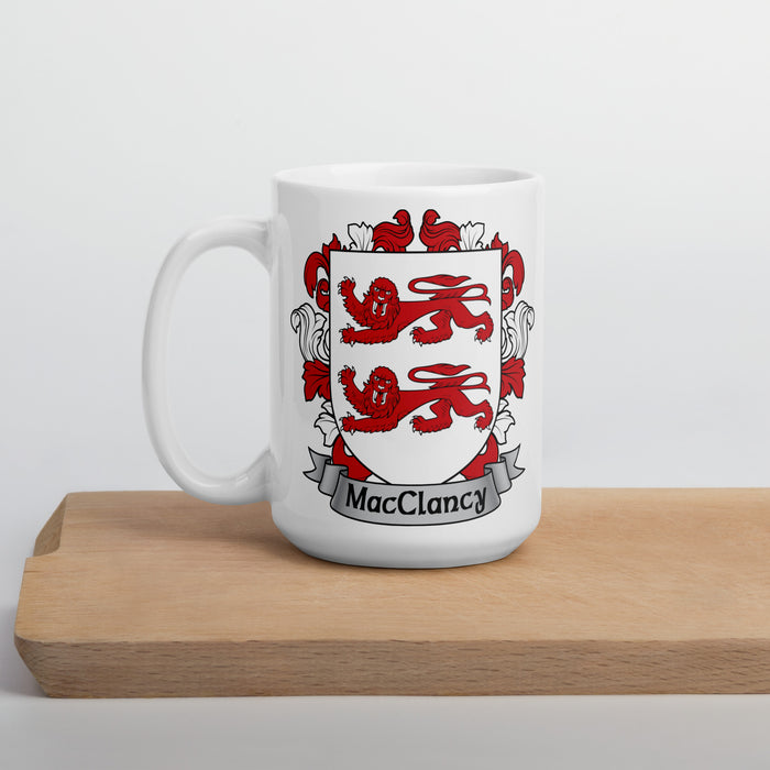 MacClancy Irish Family Crest Coat Of Arms 15oz Mug