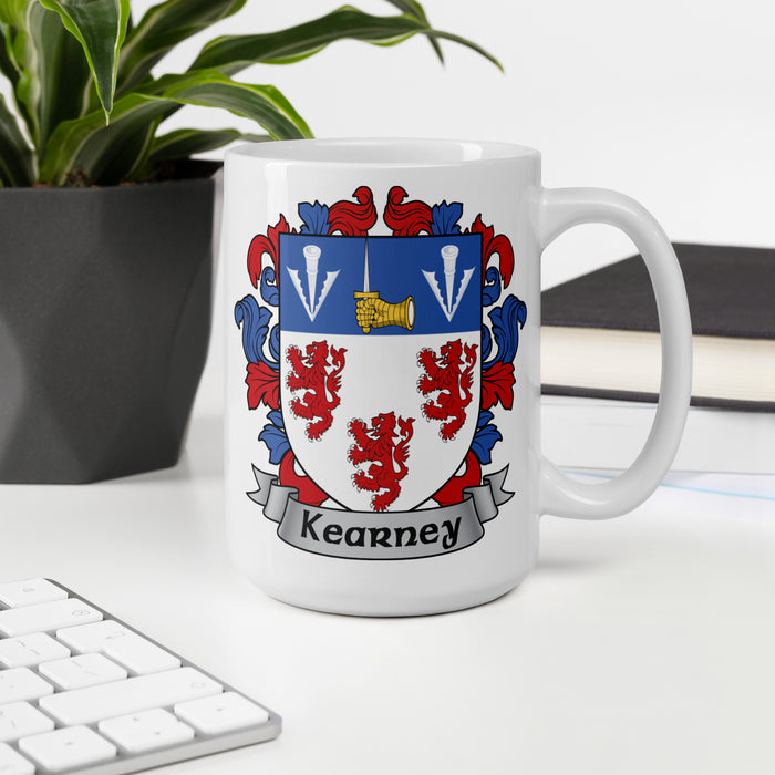 Kearney Irish Family Crest Coat Of Arms 15oz Mug