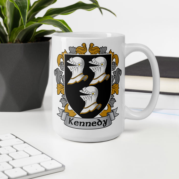 Kennedy Irish Family Crest Coat Of Arms 15oz Mug