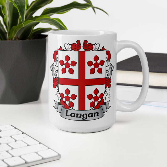 Langan Irish Family Crest Coat Of Arms 15oz Mug