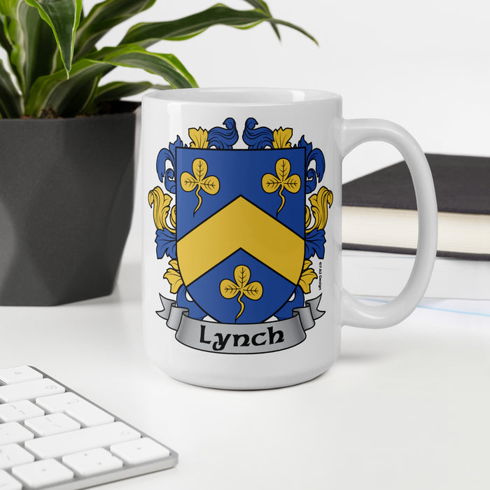 Lynch Irish Family Crest Coat Of Arms 15oz Mug