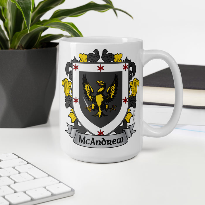 McAndrew Irish Family Crest Coat Of Arms 15oz Mug