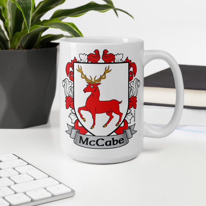 McCabe Irish Family Crest Coat Of Arms 15oz Mug