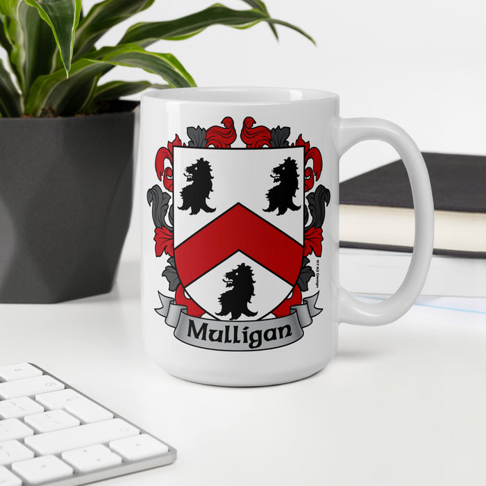 Mulligan Irish Family Crest Coat Of Arms 15oz Mug