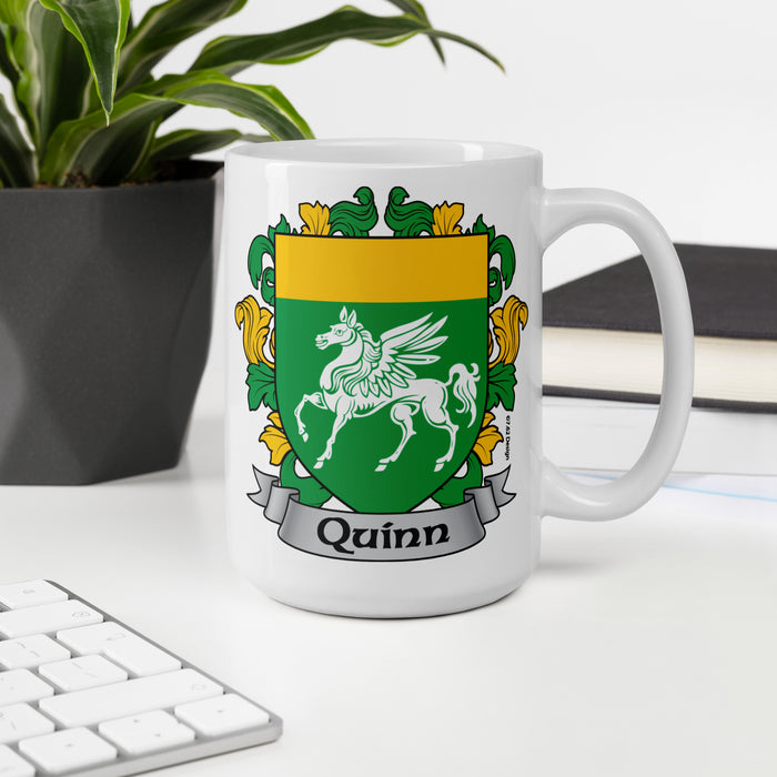 Quinn Irish Family Crest Coat Of Arms 15oz Mug