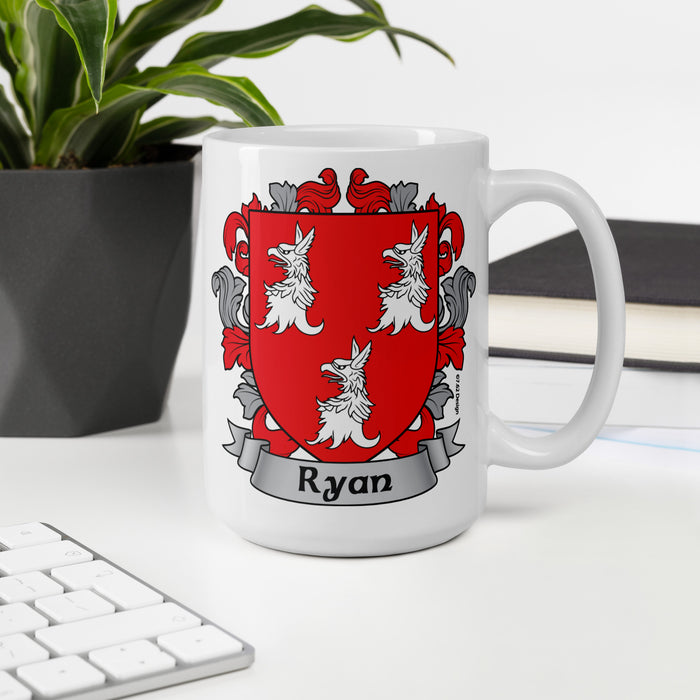Ryan Irish Family Crest Coat Of Arms 15oz Mug