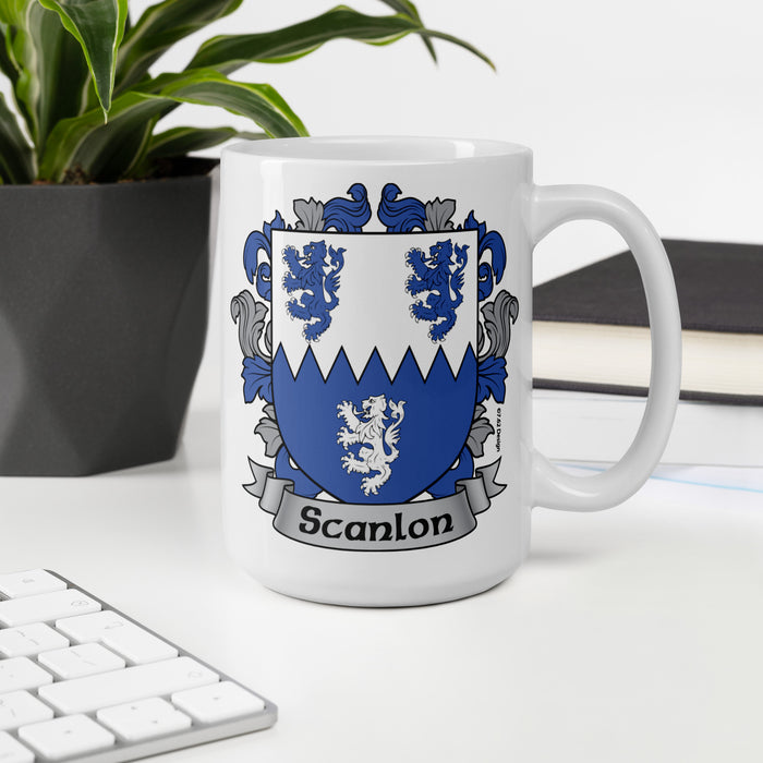 Scanlon Irish Family Crest Coat Of Arms 15oz Mug