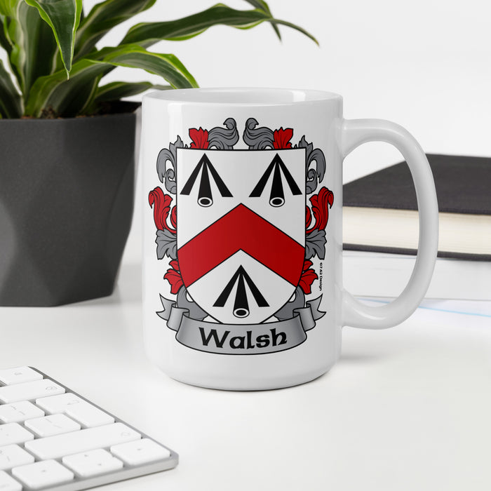 Walsh Irish Family Crest Coat Of Arms 15oz Mug
