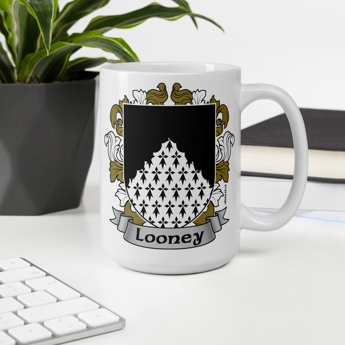 Looney Irish Family Crest Coat Of Arms 15oz Mug