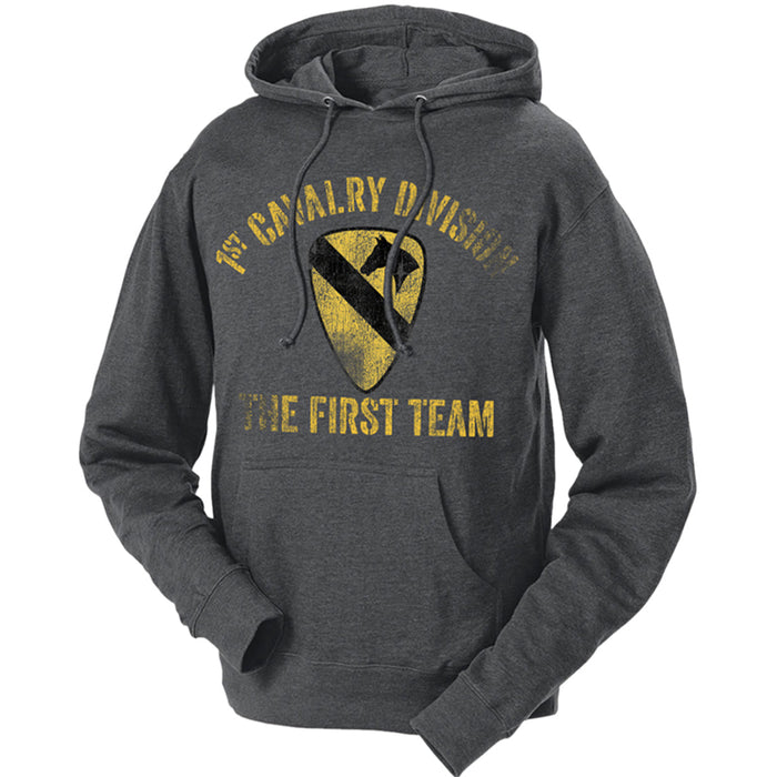 1st Cavalry of US Army - The First Team Retro Hooded Sweatshirt Men's and Lady's Army Hoodie