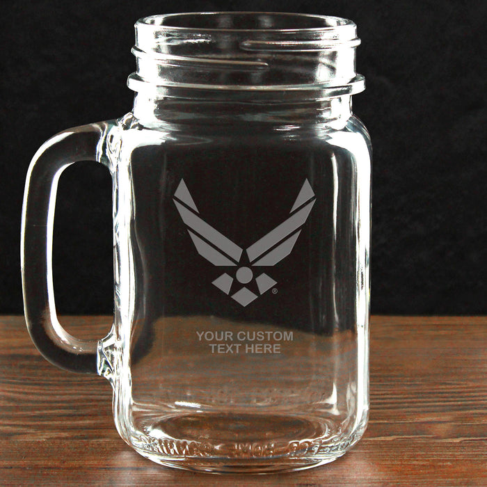 US Air Force 'Build Your Glass' Personalized 16 oz. Drinking Jar