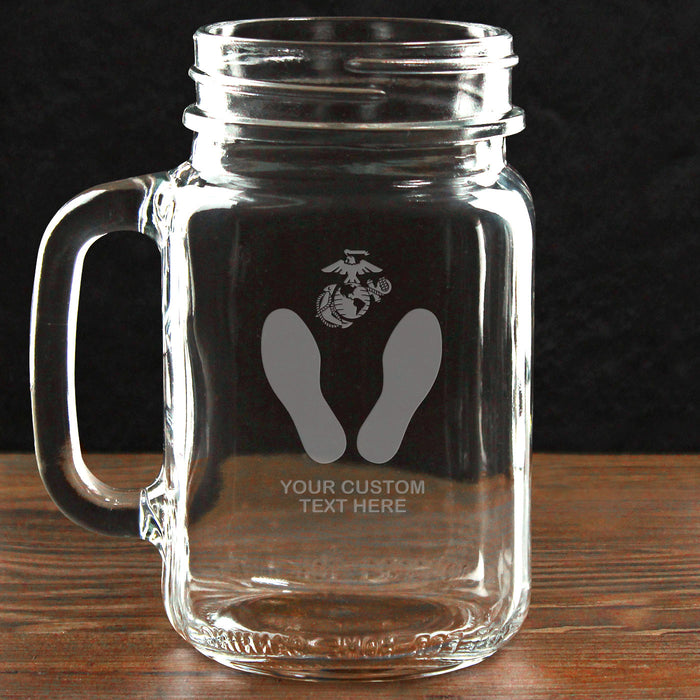 USMC 'Build Your Glass' Personalized 16 oz. Drinking Jar