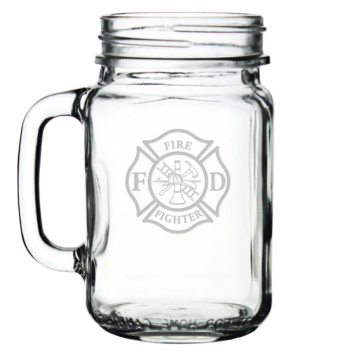Firefighter & First Responders Personalized 16 oz. Drinking Jar