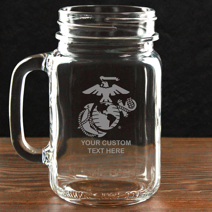 USMC 'Build Your Glass' Personalized 16 oz. Drinking Jar