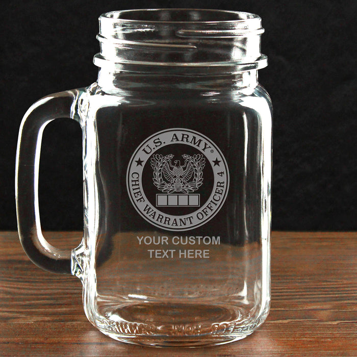 US Army "Pick Your Design' Personalized 16 oz. Drinking Jar
