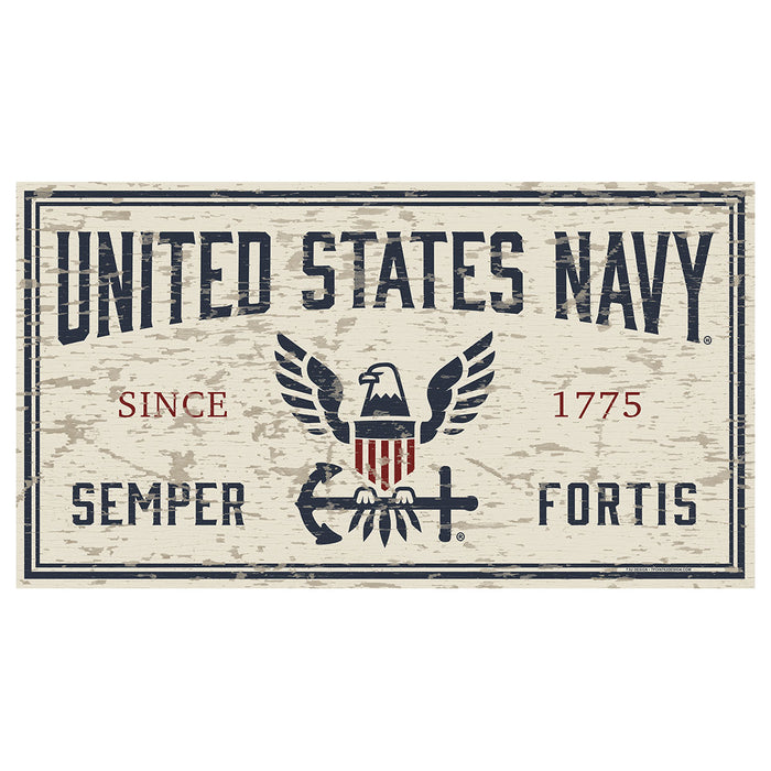 USN Chipped 11 x 20 inch Sign