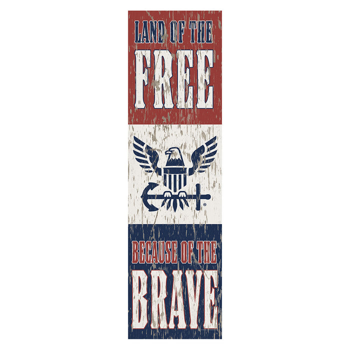 USN Land of the Free 10 x 35 inch Sign