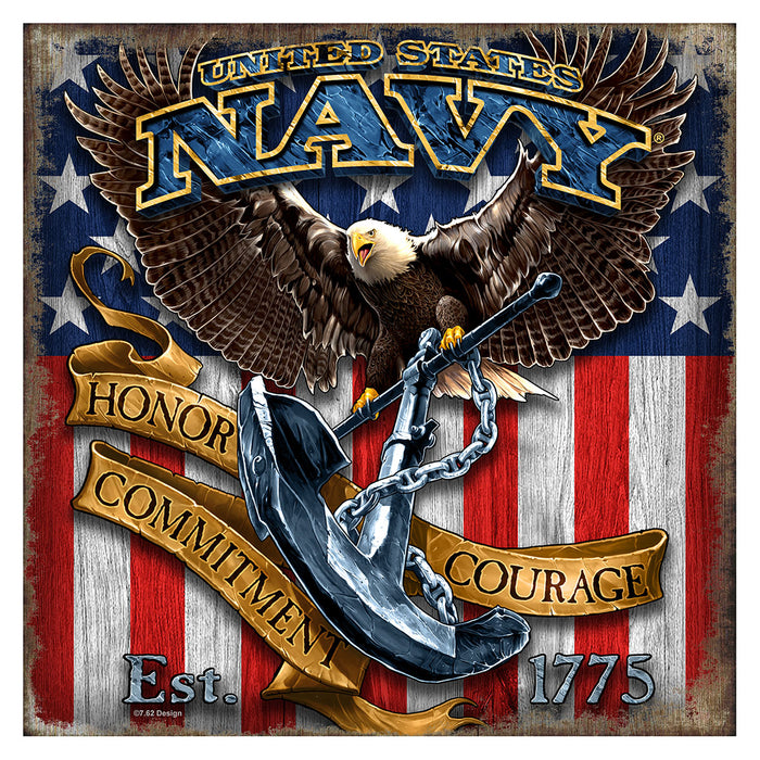 USN Fighting Eagle 10 x 10 inch Wall Sign