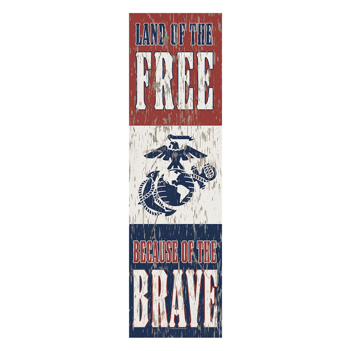 USMC Land of the Free 10 x 35 inch Sign