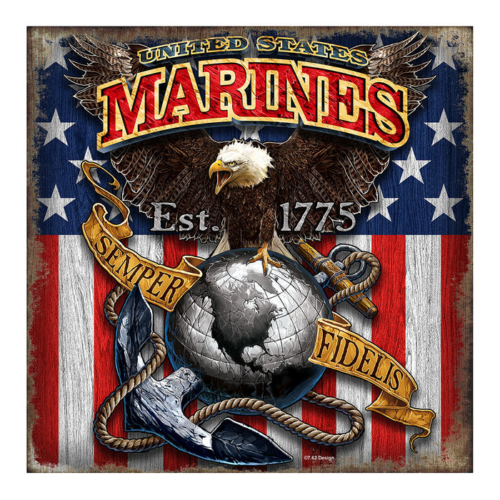 USMC Fighting Eagle 10 x 10 inch Wall Sign